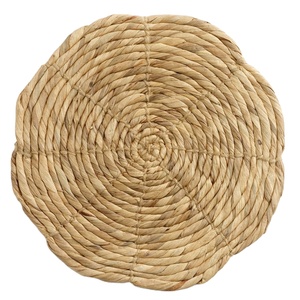 Mantel Individual de jacinto de agua hecho a mano tejido Natural grueso tapete de mesa redonda decoración de comedor ecológica de proveedor de artesanía de Vietnam - Product Image 1