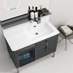 Vanités de salle de bains modernes Bassin en pierre Construction durable Finitions élégantes Miroir inclus Garantie de 5 ans Home Bar Hotel - Product Image 1