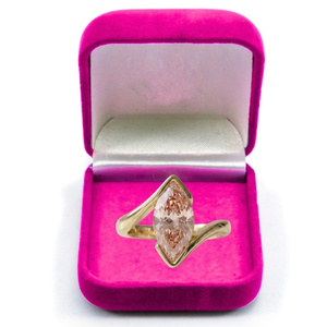 แหวนเพชรเพาะเลี้ยงในห้องปฏิบัติการ 14K ทองคำแท้ รับรองโดย IGI น้ำหนัก 2 กะรัต ทรงมาร์คีส์ VS1 สีชมพูเหลือง สำหรับผู้หญิง เครื่องประดับหรูหราสำหรับงานหมั้นและงานแต่งงาน - Product Image 1