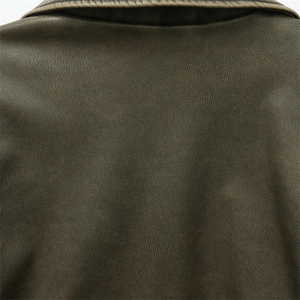 Chaqueta de Motociclista Retro Vintage para Mujer, Holgada, de Cuero Sintético PU con Cremallera, Estilo Urbano, con Cinturón de Cuero Genuino - Product Image 4