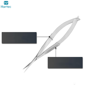 Ciseaux à cuticules à ressort 2026 à lames courbées en acier inoxydable, couleur argent, qualité supérieure, personnalisables, OEM ODM - Product Image 2