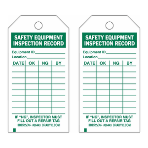 Étiquettes d'inspection de sécurité flexibles en PVC Brady pour les EPI et l'équipement industriel - Product Image 1
