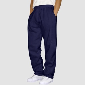 Pantalones Deportivos Ligeros para Hombre, Color Azul Marino, Spandex/Poliéster, Cintura Elástica con Cordón, Casuales, para Invierno, Teñido Liso - Product Image 2