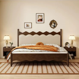 Cama Acolchada Moderna con Estructura de Madera de Mango Sólida y Soporte de Listones de Madera, Fácil de Montar - Product Image 1