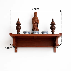 Altar Budista de Pared Sostenible Tam Viet, Forma Irregular, Técnica de Pulido y Pintura, Hecho de Madera de Huong, para Adoración - Product Image 6
