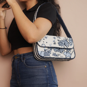 Sac à main de luxe bohème indien pour femme, fait main, brodé, écologique, avec boutons perlés, pochette et sac à bandoulière tendance - Product Image 1