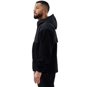 <b>Mens</b> Black Sherpa Fleece Half Zip Hoodie Oversized Thermal Pullover Warm Casual <b>Winter</b> Outdoor Sportswear <b>Jacket</b> - Product Image 4