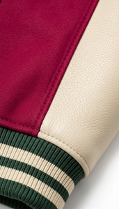 Classic American Style Wool/Viscose Sleeves Sublimation Print Hooded Unisex Winter Fashion Outerwear Hip Hop Varsity <b>Jacket</b> - Product Image 4