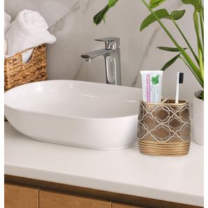 Set Moderno di 4 Accessori per Bagno con Dispenser Sapone, Bicchiere, Portaspazzolino e Portasapone per Uso Domestico - Product Image 6