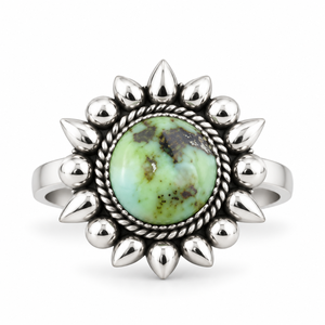 Anillo de Diseño con Gran Grupo de Turquesas Palomino, Hecho a Mano, Estilo Bohemio Occidental, Joyería con Piedras Preciosas, Anillo Ajustable de Moda - Product Image 6