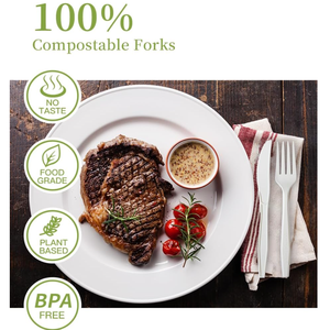 Juego de Cubiertos Desechables Biodegradables y Ecológicos de Plástico, Resistentes al Agua y Libres de BPA, para Fiestas, Estilo Simple, Más de 100 Piezas, CPLA/PLA - Product Image 2