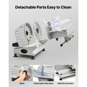 Affettatrice Elettrica per Salumi da 6,7 Pollici 150W Certificata ETL Spessore Regolabile 0-0,6 Pollici Affettatrice Domestica con Due Lame in SUS420 per Prosciutto - Product Image 5