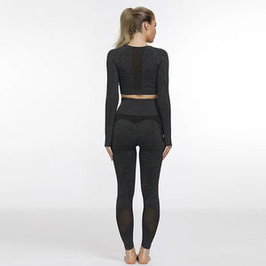 Conjunto Deportivo de 2 Piezas para Mujer, Spandex/Algodón, Completo y Corto, Transpirable, de Secado Rápido, Ecológico, Diseño Personalizado, Ajuste Ceñido - Product Image 6