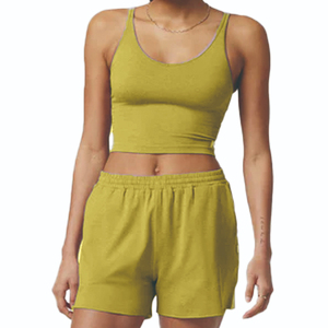 Shorts Casuales para Mujer, Estilo Boyfriend, de Lona, Primavera/Verano, Color Sólido, Ajuste Cómodo, Cintura Elástica, 100% Algodón, Transpirables - Product Image 2