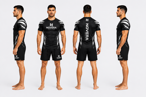 Haut de compression léger à manches courtes pour adultes, personnalisable avec votre marque, idéal pour le MMA, le BJJ, le grappling et l'entraînement de Jiu Jitsu - Product Image 5