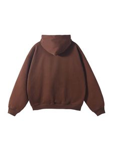 Sweat à capuche pour homme en coton 100% de qualité supérieure, avec tissu épais, cordon en coton 100%, personnalisable, pull-over uni, coupe courte et ample - Product Image 5
