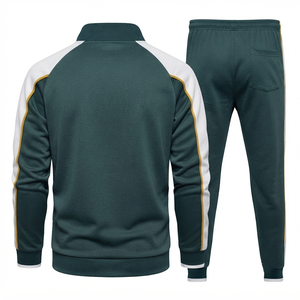 Survêtement technique zippé pour homme OEM, logo personnalisé, 100% coton, motif uni pour le jogging hivernal, survêtement uni pour homme - Product Image 2