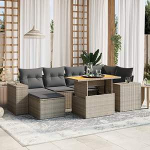 Ensemble canapé de jardin gris pour meubles de patio - Product Image 1