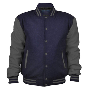 New Custom Logo Geometric Winter Varsity <b>Jacket</b> for <b>Men</b> Stand Collar Hooded Wool Material Windproof Breathable Streetwear Style - Product Image 1