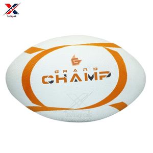 Balón de Rugby y Fútbol Americano Personalizado al por Mayor, Tamaño 9/6/3, Blanco, Ecológico, Duradero, de Goma Ligera, con Logotipo Personalizado OEM - Product Image 1