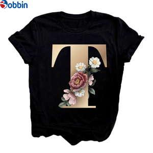 Camiseta con estampado del alfabeto y combinación de letras con nombre personalizado para mujer, nueva camiseta de verano para parejas, ropa transpirable - Product Image 2