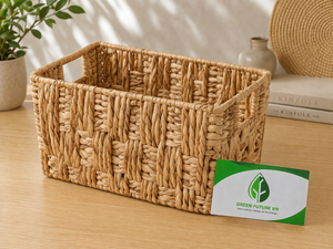 <b>Stackable</b> Round Cross Woven Water Hyacinth Basket Blanket Towel <b>Storage</b> <b>Container</b> - Product Image 4