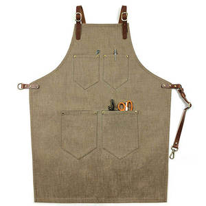 Tablier de barbier personnalisable en denim avec sangle de cou réglable - Product Image 5