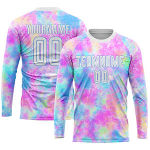 Custom Sublimation <b>Tie</b> Dye Soccer Jersey Set Colorful Unisex Football Uniform Quick Dry Breathable Team Training 100% <b>Polyester</b> - Product Image 5