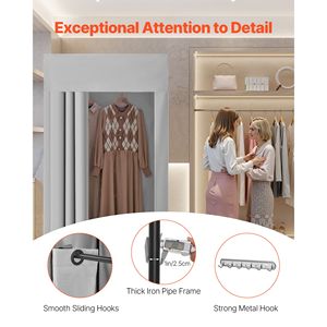 Camerino con Tende Spesse in Poliestere, Spazio Privato con Ganci Ombreggianti per Boutique e Centri Commerciali, Arredamento per Camerini - Product Image 4