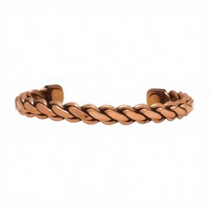 Brazalete de Cobre con Diseño Tradicional Cristiano, Pulido, Magnético, para Terapia, Ideal para Fiestas y Bodas - Product Image 1