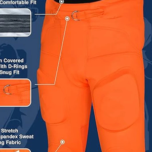 Pantalon de football américain de qualité supérieure pour hommes, avec protection intégrée et coussinets intégrés, en sergé résistant pour les tackles. - Product Image 5