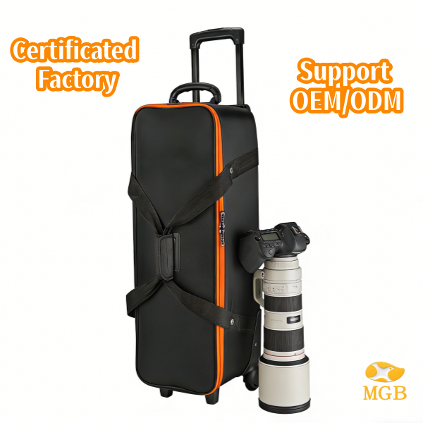 Factory for Studio Equipment Trolley Case Rolling Camera Protector Bag with Wheel Detachable Dividers Straps Padded Compartment