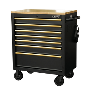 Powder Coated Steel 7 Drawer 76cm 7 Drawer Tool Cabinet With Gold Handles Family keywords: <b>Storage</b> Use - Product Image 1