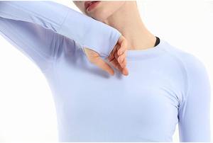 Camisas de compresión personalizadas de alta calidad para mujer por fabricantes de ropa Diseño liso de manga larga para técnicas de lavado de verano - Product Image 6