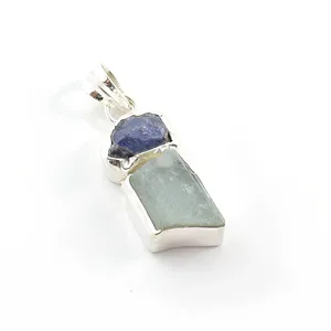 925 Sterling Silver Tanzanite Pendant Handmade Natural Gemstone Jewelry Vintage Bohemia Style Unisex Fashion Jewelry Gift - Product Image 1