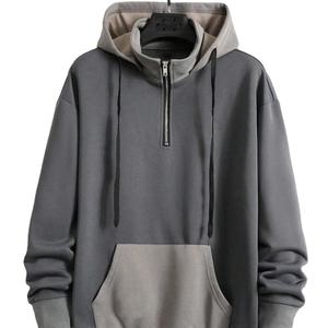 High Quality 100% Cotton Fleece Quarter Zip Hoodie Winter Embroidered Men's Oversized Hoodies - Product Image 1