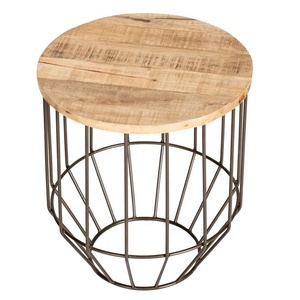 Vente en gros Table basse personnalisée de qualité supérieure en bois massif fer cuivre fini Artisan moderne Design pour meubles de maison - Product Image 3