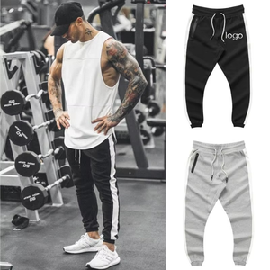 Wholesale Casual Custom Printing Oversized Jogger Pants Running Gym <b>Elastic</b> Waist Plain Trousers Blank Sweatpants Men - Product Image 3