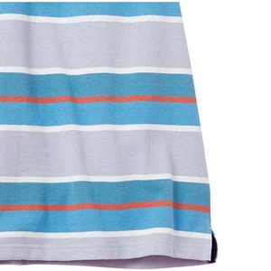 Men's Striped Short Sleeve Knitted <b>Polo</b> Shirt Casual Blue Gray <b>Orange</b> Pattern Regular Fit - Product Image 6