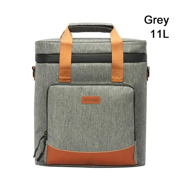 11L Picnic Refrigerator Box Vintage Leather Keeping Fresh Insulation Backpack Shoulder Bag Thermal Wine Bag Cooler Bag