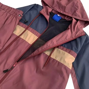 Online Fashion Men <b>Retro</b> Colorblock Hooded <b>Tracksuit</b> Windproof Street Style Jacket and Pants Set Casual Outdoor Sportswear - Product Image 3