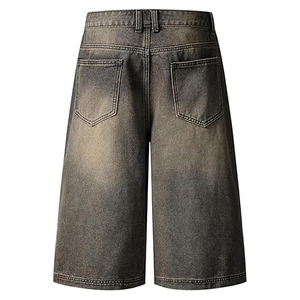Pantalones Cortos de Mezclilla OEM con Lavado Ácido, Unisex, Estilo Urbano Holgado, Vintage, de Algodón, Venta al por Mayor - Product Image 3