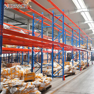 Système de rayonnage à palettes sélectif en acier robuste, réglable, à 4 niveaux, avec poutres de support et contreventements pour le stockage - Product Image 5