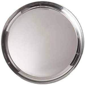 Traditional Stainless Steel Round Serving Tray Mirror Finish Indian Dinner Thali Plate Restaurant Buffet Food Platter - Product Image 2