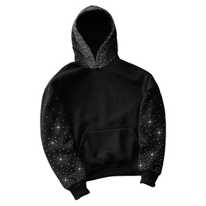 Manufacture New Arrival Custom <b>Thermal</b> Rhinestone Hoodies <b>For</b> <b>Men</b> Wholesale Factory Custom Rhinestone Hoodies - Product Image 1