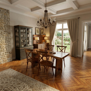 Modern Organic Style Ceko Dining <b>Table</b> Set Crossback Chairs Solid Trembesi Wood <b>Kitchen</b> Dining Furniture <b>High</b> Quality Hot Sale - Product Image 5