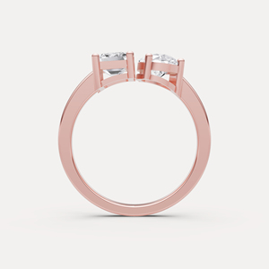 Anillo de Diamantes Cultivados en Laboratorio Toi Et Moi de Diseño Único, Anillo de Compromiso de Dos Piedras para Mujer, Regalo de Propuesta de Matrimonio, Joyería en Venta - Product Image 5