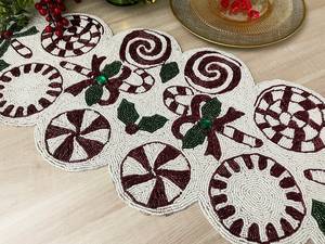 Handmade Embroidered Fabric <b>Table</b> <b>Runner</b> Rectangle <b>Green</b> Leaf Design Luxury Eco-Friendly Durable Lightweight Decorative Mat - Product Image 4