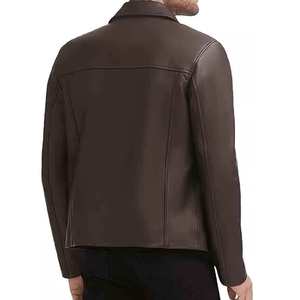 Blouson Bomber en Cuir PU pour Homme, Bloc de Couleurs, Fermeture Éclair, Col Rabattu, Coupe Ample, Style Décontracté Streetwear - Product Image 5