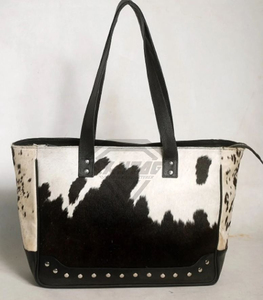 Premium Luxury Cowhide Leather Tote Bag For Women Best Real <b>Fur</b> Shoulder Handbag Top Quality Western Style Cow Print Fashion - Product Image 1